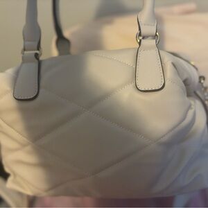 Juicy Couture White Quilted Shoulder Bag . FREE bath and body works item